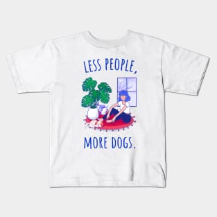 Less People, More Dogs - Illustrated Kids T-Shirt